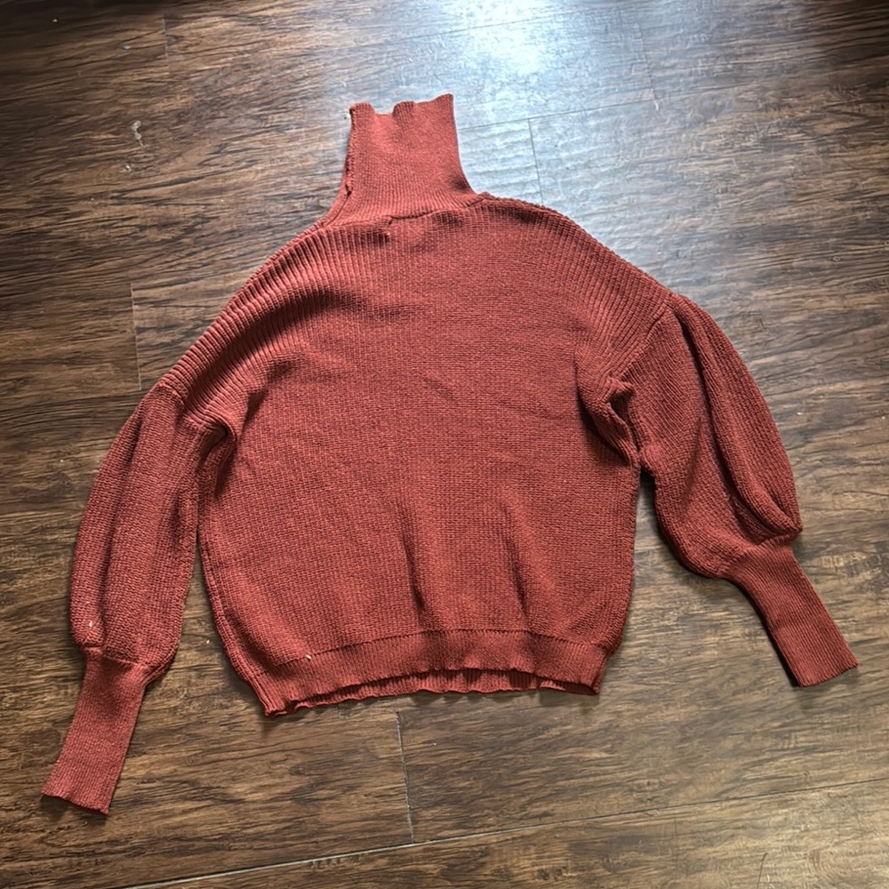 Rust High-Neck Women's Sweater